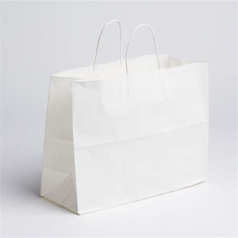 Paper Shopping Bags- White, Large | A&B Store Fixtures