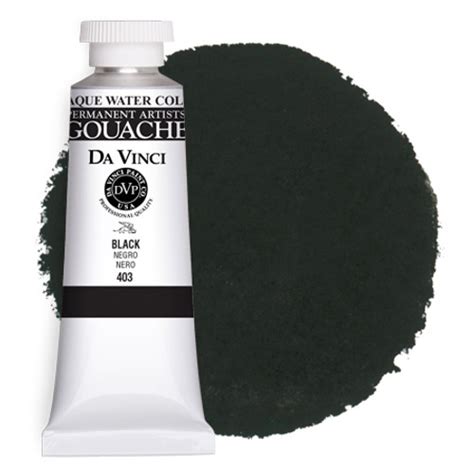 Da Vinci Black Artist Gouache Paint - 37mL