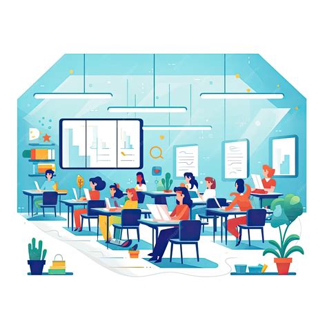 Premium AI Image | classroom flat illustration