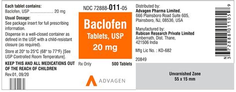 Baclofen - FDA prescribing information, side effects and uses