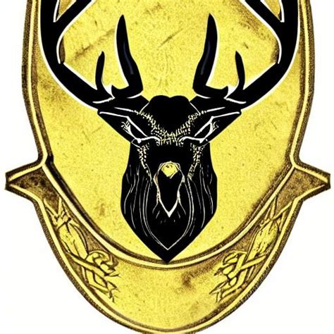 Viking family crest, realistic Stag, using Gold and...