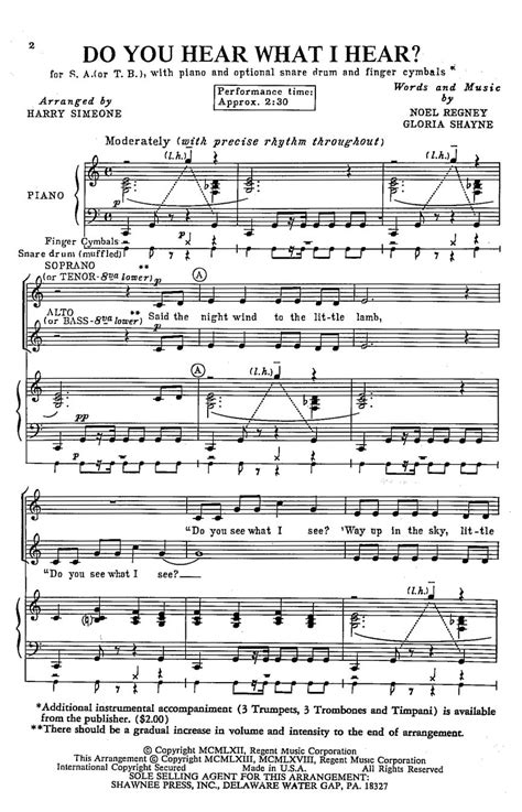 Do You Hear What I Hear Sheet Music by Harry Simeone (SKU: 35005475 ...