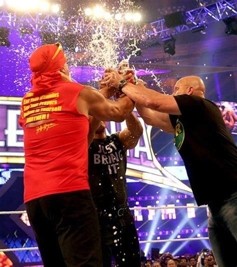 Hulk Hogan, "Stone Cold" Steve Austin and The Rock at WrestleMania 30 ...