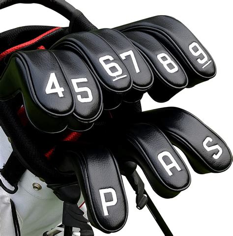 BIG TEETH Golf Hybrid Iron Head Cover 9Pcs Hybrid Head Covers Set Long ...