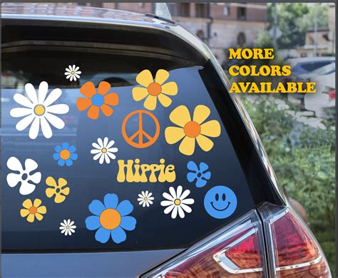 Daisy Decal Set of 18 / Hippie Flower Car Window Decals Camper - Etsy ...