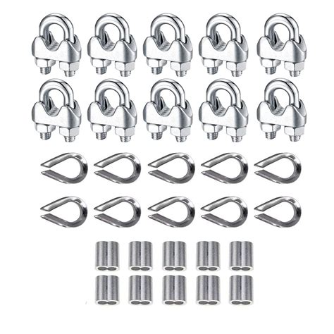 Buy 30pcs Wire Rope Clamp M6, 304 Stainless Steel Wire Rope Clips Clamps, Heavy Duty U Bolt ...