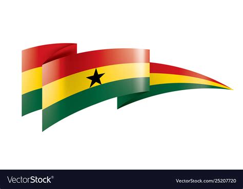 Ghana flag on a white Royalty Free Vector Image