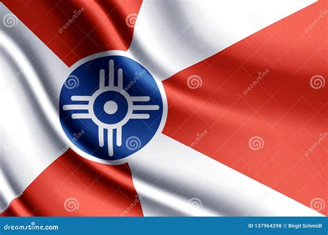 Wichita Kansas Realistic Flag Illustration. Stock Illustration - Illustration of artwork, travel ...