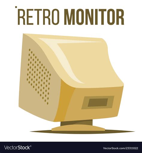 Retro computer monitor old classic desktop Vector Image