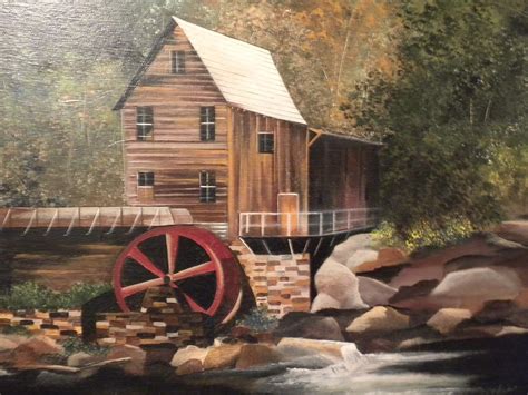 Old Water Mill Painting by Peggy Martin