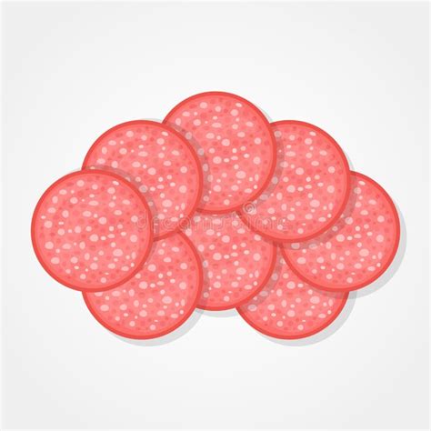 Slices of Salami Sausage. Vector Illustration. Stock Vector - Illustration of flat, graphic ...