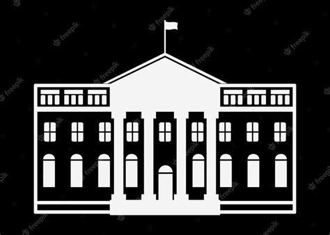 Premium Vector | White House Silhouette, United States President Residence, home, office, and ...