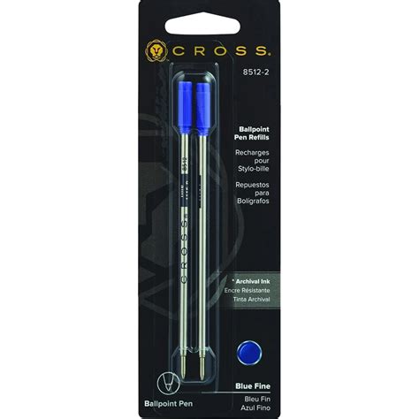 Cross Refills for Ballpoint Pens, Fine, Blue Ink, 2/Pack - Walmart.com - Walmart.com