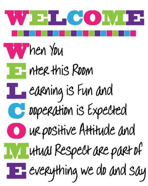 WELCOME Classroom Sign Instant Download