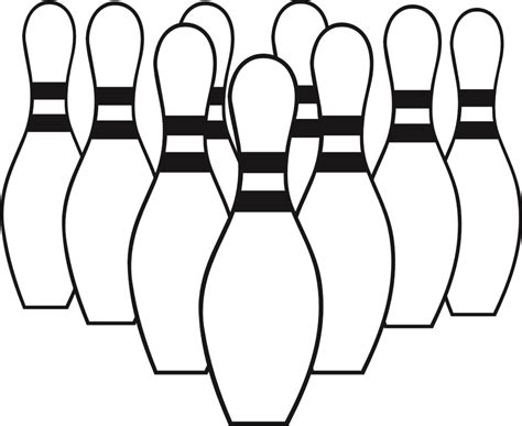 Clipart of black and white Bowling Pins free image download