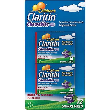 Children's Claritin Grape Chewable Allergy Tablets (72 ct.) - Sam's Club