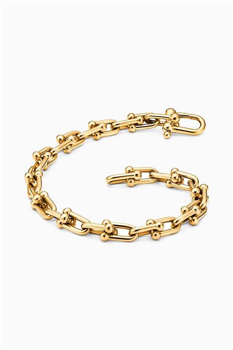 Shop Tiffany & Co. Gold Tiffany HardWear Medium Link Bracelet in 18kt ...