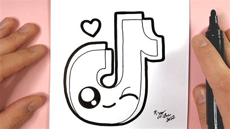 COMMENT DESSINER UN LOGO TIK TOK MIGNON FACILEMENT - DESSINS HEUREUX