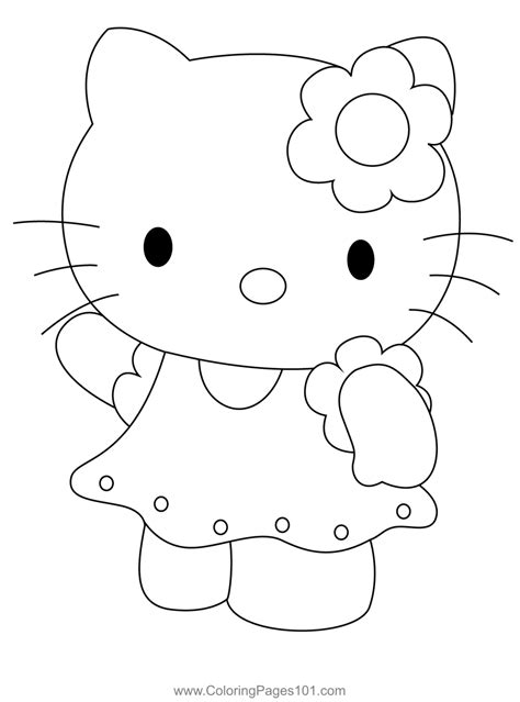 Beauty Hello Kitty Coloring Page for Kids - Free Hello Kitty Printable Coloring Pages Online for ...