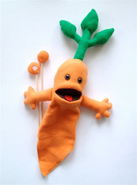 Items similar to Silly Carrot Hand Puppet - Orange Arm Rods - Handmade ...