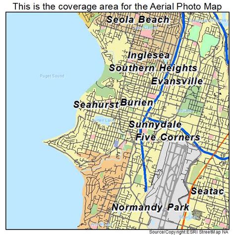 Aerial Photography Map of Burien, WA Washington