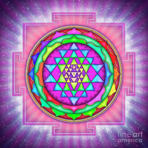 Shining Sri Yantra Mandala I Digital Art by Dirk Czarnota - Pixels