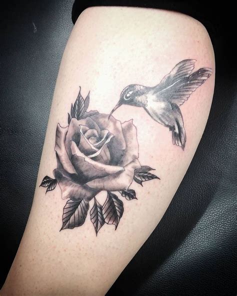 Rose and humming bird from today #taleahnaomitattoo #parraink #tattoo # ...