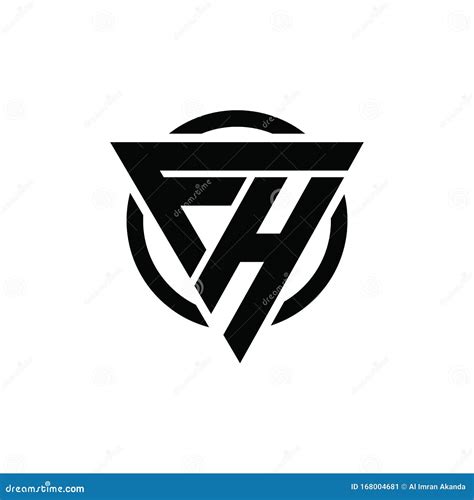 FH HF Triangle Logo Circle Monogram Design Vector Stock Vector - Illustration of construction ...