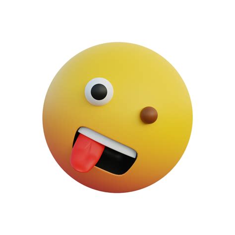 verrücktes Emoticon mit verrücktem Gesicht, das beim Rollen die Zunge ...