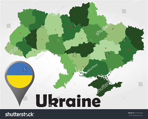 Ukraine Political Map Green Shades Map Stock Vector (Royalty Free) 214371823 | Shutterstock