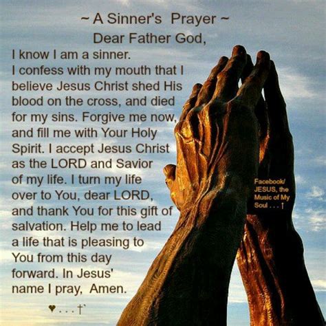 Sinners Prayer: Use your own words when asking God to forgive your sins and to be your Savior ...