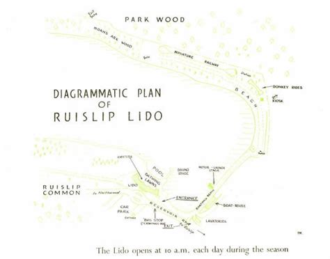 Historical pictures of Ruislip Lido | Ruislip Lido Brochure Map 1948