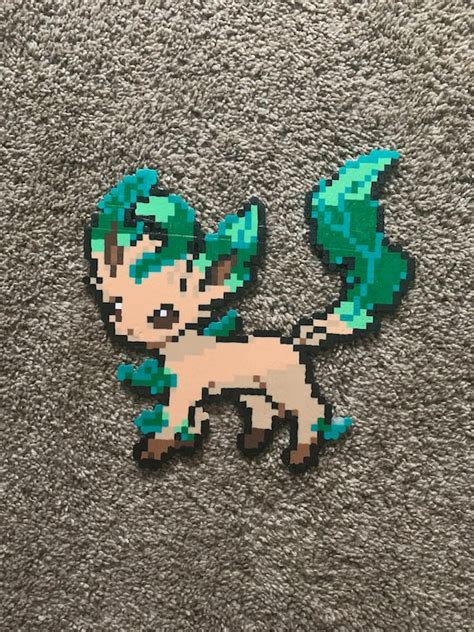 Leafeon Pokémon Perler Bead Sprite - Etsy