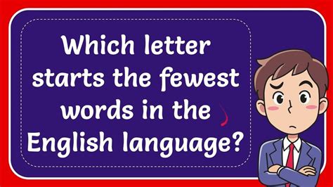 Which letter starts the fewest words in the English language? Answer - YouTube