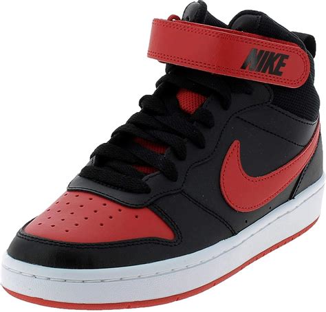 Amazon.com | Nike Boy's Court Borough Mid 2 (Big Kid) Black/University ...