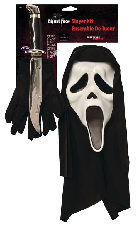 Scream Ghost Face Slayer Kit with Knife, Mask & Gloves, Black/Silver, One Size, 3-pk, Wearable ...