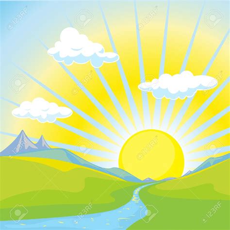 Early morning sun rise clipart - Clipground