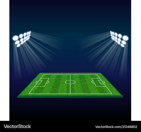 Football field with lights Royalty Free Vector Image