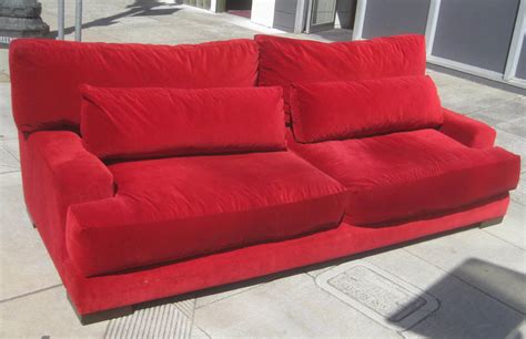 UHURU FURNITURE & COLLECTIBLES: SOLD - Red Velvet Sofa! - $200