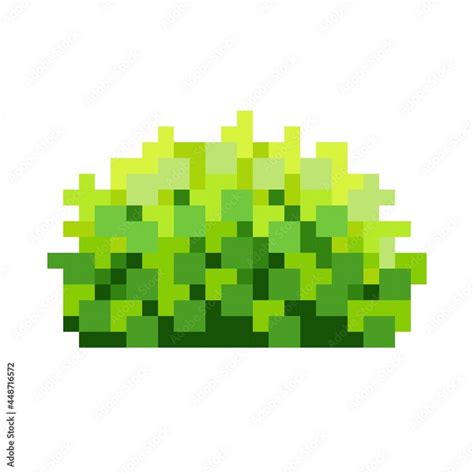 Green bush pixel art. Decorative bush pixel art. Vector illustration ...