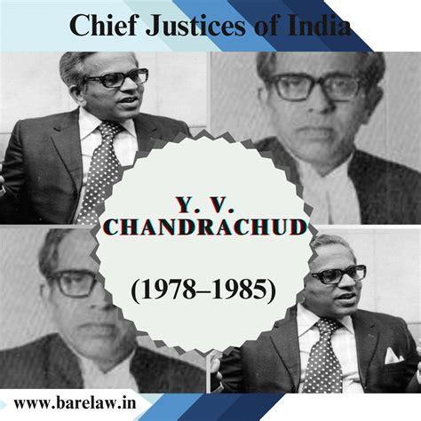 Y. V. Chandrachud: The Legacy of India's Chief Justice - BareLaw