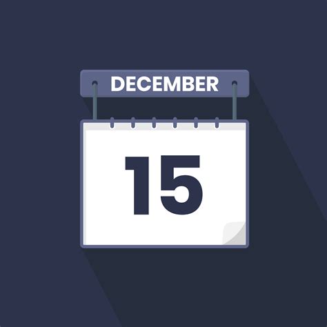 15th December calendar icon. December 15 calendar Date Month icon ...