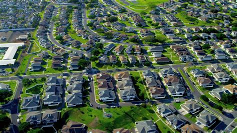 Aerial View City Suburbs, Honolulu, Hawaii Stock Footage Video 4246103 ...