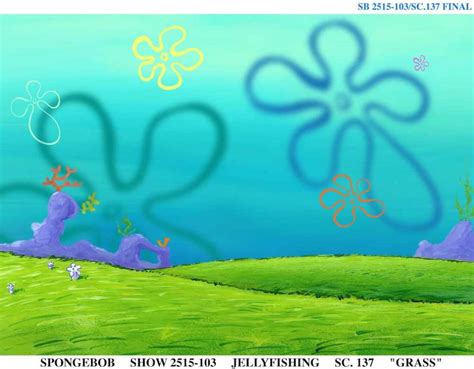 SpongeBob Production Art: Jellyfish fields paintings (day and night...