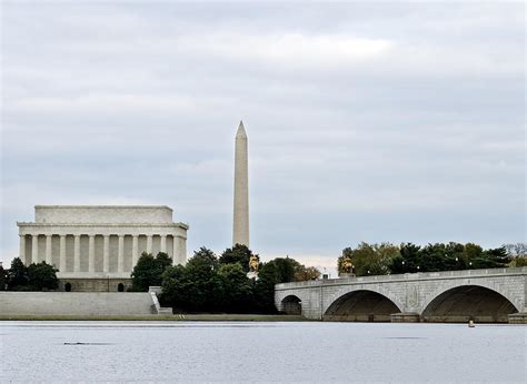 Lincoln Memorial Washington Monument and Memorial Bridge Washington DC Photograph by Brendan ...