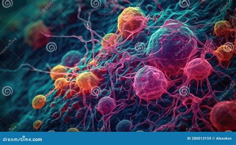 Vivid Microscopic View of Immune System Cells for Medical Presentations. Stock Illustration ...