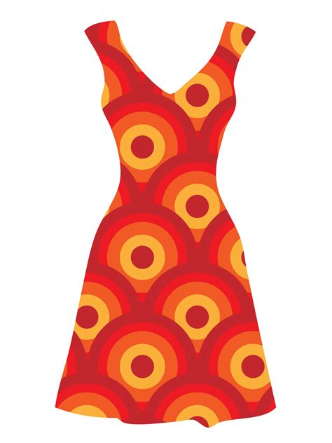 Weinlese-orange Kleid Clipart Kostenloses Stock Bild - Public Domain ...