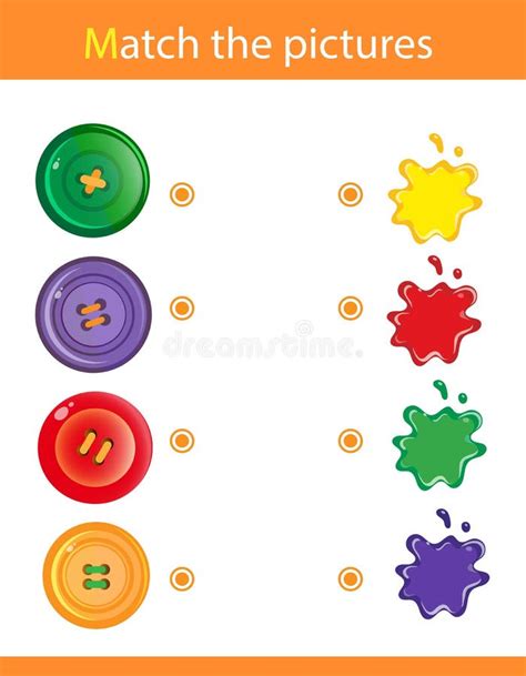 Match by Color. Puzzle for Kids. Matching Game, Education Game for Children. Buttons Stock ...