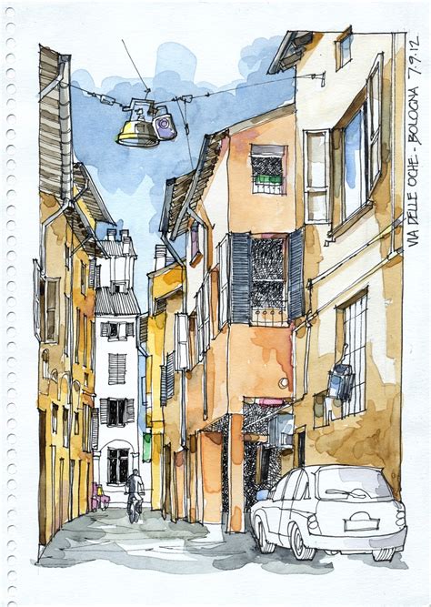 JR Sketches: Italia 2º Set 2012. 17x24, Pen & Watercolor