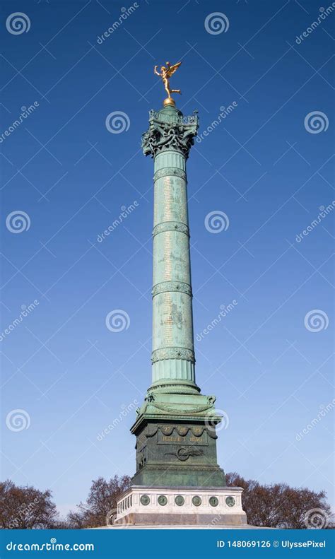 July Column at the Bastille Square in Paris Stock Photo - Image of 1830 ...